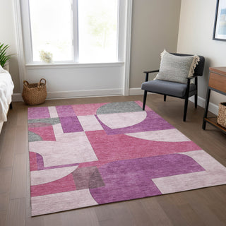 Piper Looms Chantille Mid Century ACN1692 Blush Machine Washable Area Rug Lifestyle Image Feature