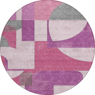 Piper Looms Chantille Mid Century ACN1692 Blush Machine Washable Area Rug Round Main Image