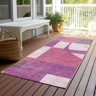 Piper Looms Chantille Mid Century ACN1692 Blush Machine Washable Area Rug Runner Outdoor Lifestyle Image Feature