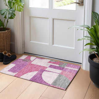 Piper Looms Chantille Mid Century ACN1692 Blush Machine Washable Area Rug Scatter Lifestyle Image Feature