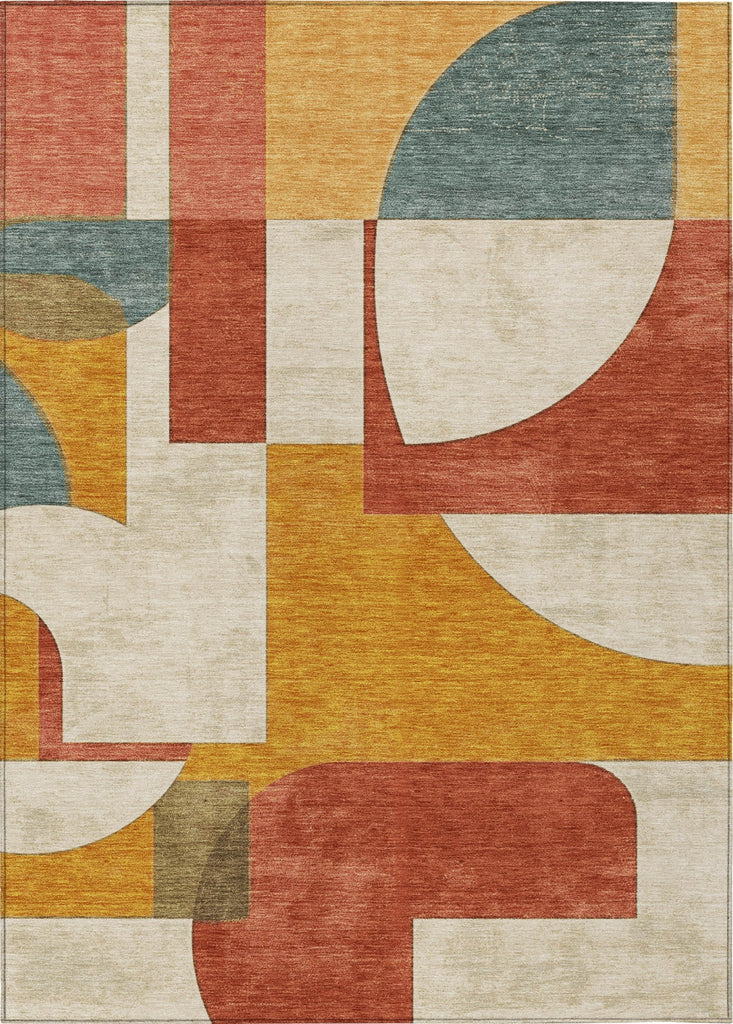 Piper Looms Chantille Mid Century ACN1692 Coral Machine Washable Area Rug main image