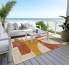 Piper Looms Chantille Mid Century ACN1692 Coral Machine Washable Area Rug Outdoor Lifestyle Image Feature