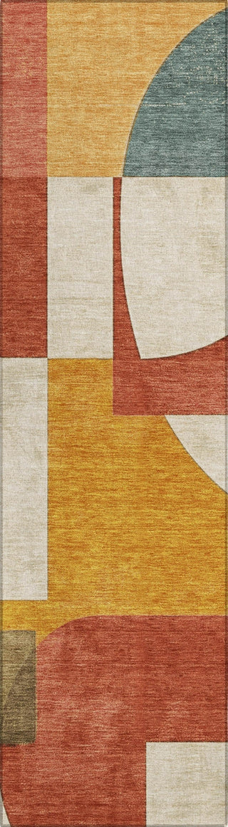 Piper Looms Chantille Mid Century ACN1692 Coral Machine Washable Area Rug Runner Main Image