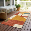 Piper Looms Chantille Mid Century ACN1692 Coral Machine Washable Area Rug Runner Outdoor Lifestyle Image Feature