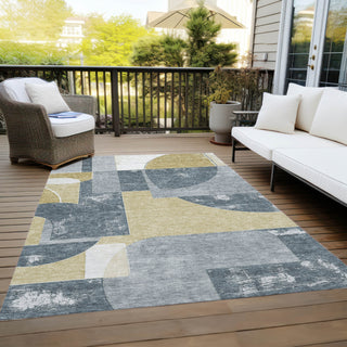 Piper Looms Chantille Mid Century ACN1692 Gray Machine Washable Area Rug Outdoor Lifestyle Image Feature