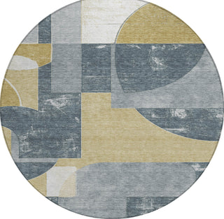 Piper Looms Chantille Mid Century ACN1692 Gray Machine Washable Area Rug Round Main Image