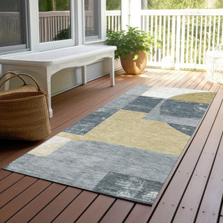 Piper Looms Chantille Mid Century ACN1692 Gray Machine Washable Area Rug Runner Outdoor Lifestyle Image Feature