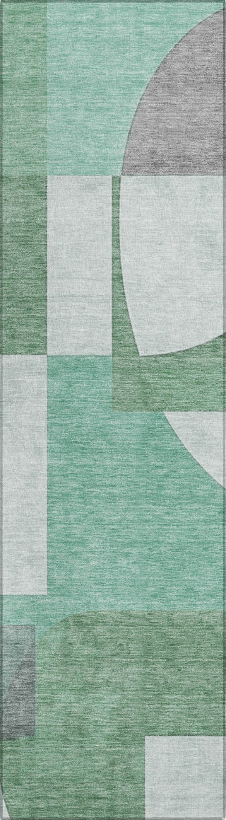 Piper Looms Chantille Mid Century ACN1692 Green Machine Washable Area Rug Runner Main Image