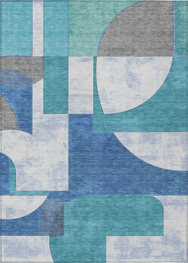 Piper Looms Chantille Mid Century ACN1692 Teal Machine Washable Area Rug main image