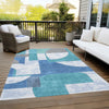 Piper Looms Chantille Mid Century ACN1692 Teal Machine Washable Area Rug Outdoor Lifestyle Image Feature