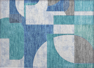 Piper Looms Chantille Mid Century ACN1692 Teal Machine Washable Area Rug Scatter Main Image