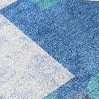 Piper Looms Chantille Mid Century ACN1692 Teal Machine Washable Area Rug Swatch Image