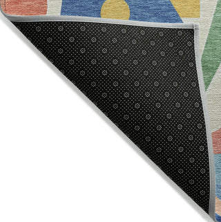 Piper Looms Chantille Geometric ACN1693 Blue Machine Washable Area Rug Backing Image