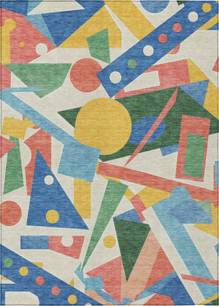 Piper Looms Chantille Geometric ACN1693 Blue Machine Washable Area Rug main image