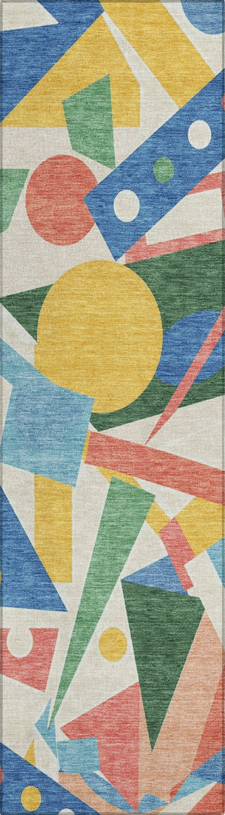 Piper Looms Chantille Geometric ACN1693 Blue Machine Washable Area Rug Runner Main Image