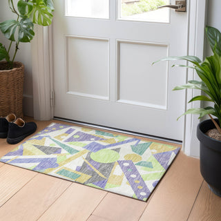Piper Looms Chantille Geometric ACN1693 Lavender Machine Washable Area Rug Scatter Lifestyle Image Feature