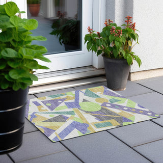 Piper Looms Chantille Geometric ACN1693 Lavender Machine Washable Area Rug Scatter Outdoor Lifestyle Image Feature