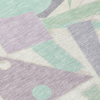 Piper Looms Chantille Geometric ACN1693 Lilac Machine Washable Area Rug Swatch Image
