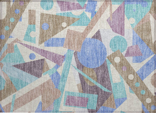Piper Looms Chantille Geometric ACN1693 Mocha Machine Washable Area Rug Scatter Main Image