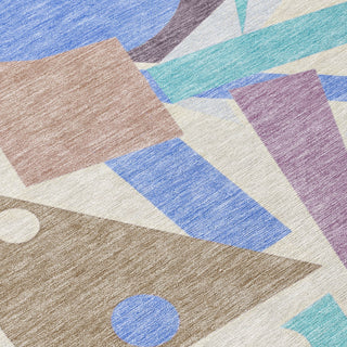 Piper Looms Chantille Geometric ACN1693 Mocha Machine Washable Area Rug Swatch Image