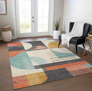 Piper Looms Chantille Geometric ACN1694 Gray Machine Washable Area Rug Lifestyle Image Feature