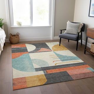 Piper Looms Chantille Geometric ACN1694 Gray Machine Washable Area Rug Lifestyle Image Feature
