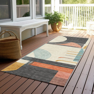 Piper Looms Chantille Geometric ACN1694 Gray Machine Washable Area Rug Runner Outdoor Lifestyle Image Feature
