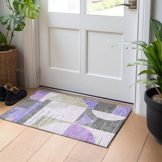 Piper Looms Chantille Geometric ACN1694 Lavender Machine Washable Area Rug Scatter Lifestyle Image Feature