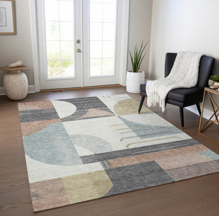 Piper Looms Chantille Geometric ACN1694 Paprika Machine Washable Area Rug Lifestyle Image Feature