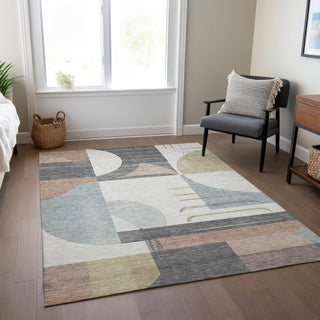 Piper Looms Chantille Geometric ACN1694 Paprika Machine Washable Area Rug Lifestyle Image Feature