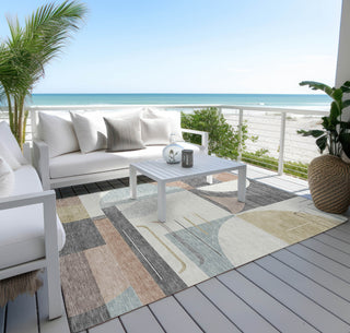 Piper Looms Chantille Geometric ACN1694 Paprika Machine Washable Area Rug Outdoor Lifestyle Image Feature