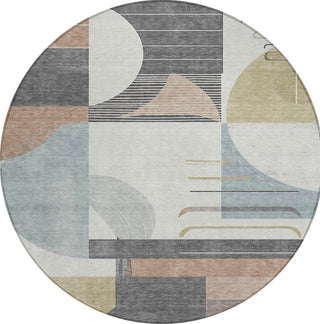 Piper Looms Chantille Geometric ACN1694 Paprika Machine Washable Area Rug Round Main Image
