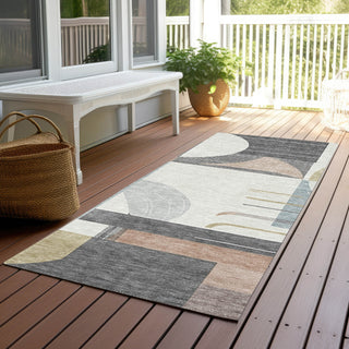 Piper Looms Chantille Geometric ACN1694 Paprika Machine Washable Area Rug Runner Outdoor Lifestyle Image Feature