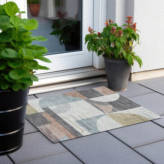 Piper Looms Chantille Geometric ACN1694 Paprika Machine Washable Area Rug Scatter Outdoor Lifestyle Image Feature