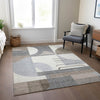 Piper Looms Chantille Geometric ACN1694 Taupe Machine Washable Area Rug Lifestyle Image Feature