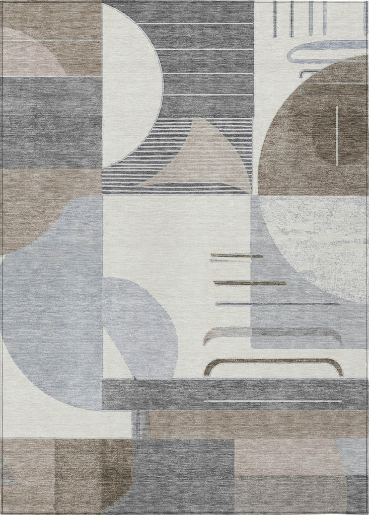 Piper Looms Chantille Geometric ACN1694 Taupe Machine Washable Area Rug main image