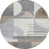 Piper Looms Chantille Geometric ACN1694 Taupe Machine Washable Area Rug Round Main Image