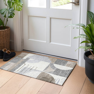 Piper Looms Chantille Geometric ACN1694 Taupe Machine Washable Area Rug Scatter Lifestyle Image Feature