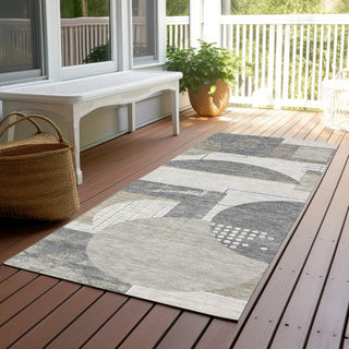 Piper Looms Chantille Geometric ACN1695 Beige Machine Washable Area Rug Runner Outdoor Lifestyle Image Feature
