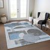 Piper Looms Chantille Geometric ACN1695 Blue Machine Washable Area Rug Lifestyle Image Feature