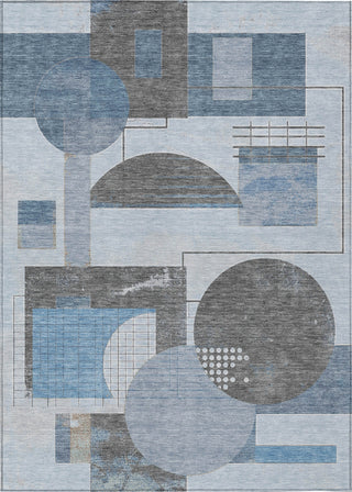 Piper Looms Chantille Geometric ACN1695 Blue Machine Washable Area Rug main image