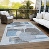 Piper Looms Chantille Geometric ACN1695 Blue Machine Washable Area Rug Outdoor Lifestyle Image Feature