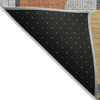 Piper Looms Chantille Geometric ACN1695 Gray Machine Washable Area Rug Backing Image