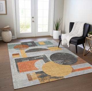 Piper Looms Chantille Geometric ACN1695 Gray Machine Washable Area Rug Lifestyle Image Feature