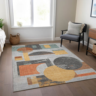 Piper Looms Chantille Geometric ACN1695 Gray Machine Washable Area Rug Lifestyle Image Feature