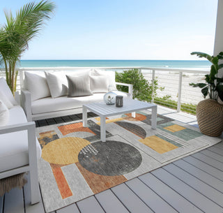 Piper Looms Chantille Geometric ACN1695 Gray Machine Washable Area Rug Outdoor Lifestyle Image Feature
