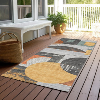 Piper Looms Chantille Geometric ACN1695 Gray Machine Washable Area Rug Runner Outdoor Lifestyle Image Feature