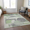 Piper Looms Chantille Geometric ACN1695 Green Machine Washable Area Rug Lifestyle Image Feature