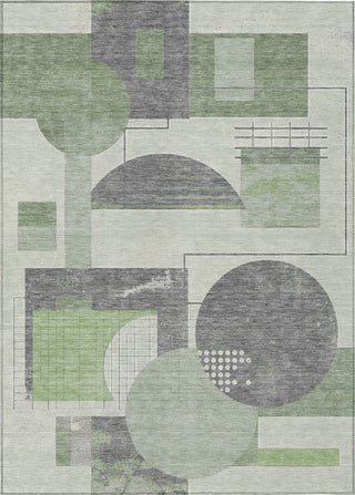 Piper Looms Chantille Geometric ACN1695 Green Machine Washable Area Rug main image