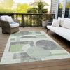 Piper Looms Chantille Geometric ACN1695 Green Machine Washable Area Rug Outdoor Lifestyle Image Feature